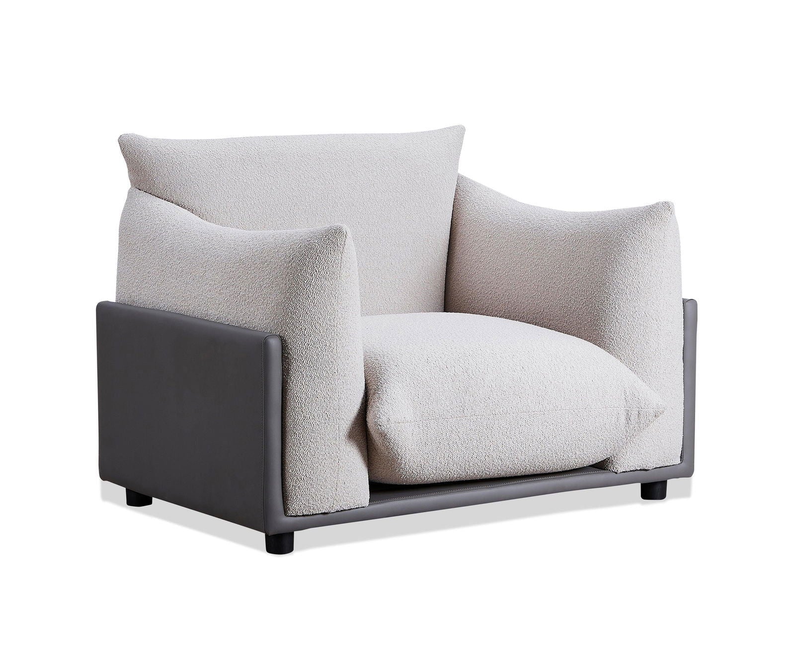 The Puff Boucle Occasional Chair in Light Grey Bubuland Home