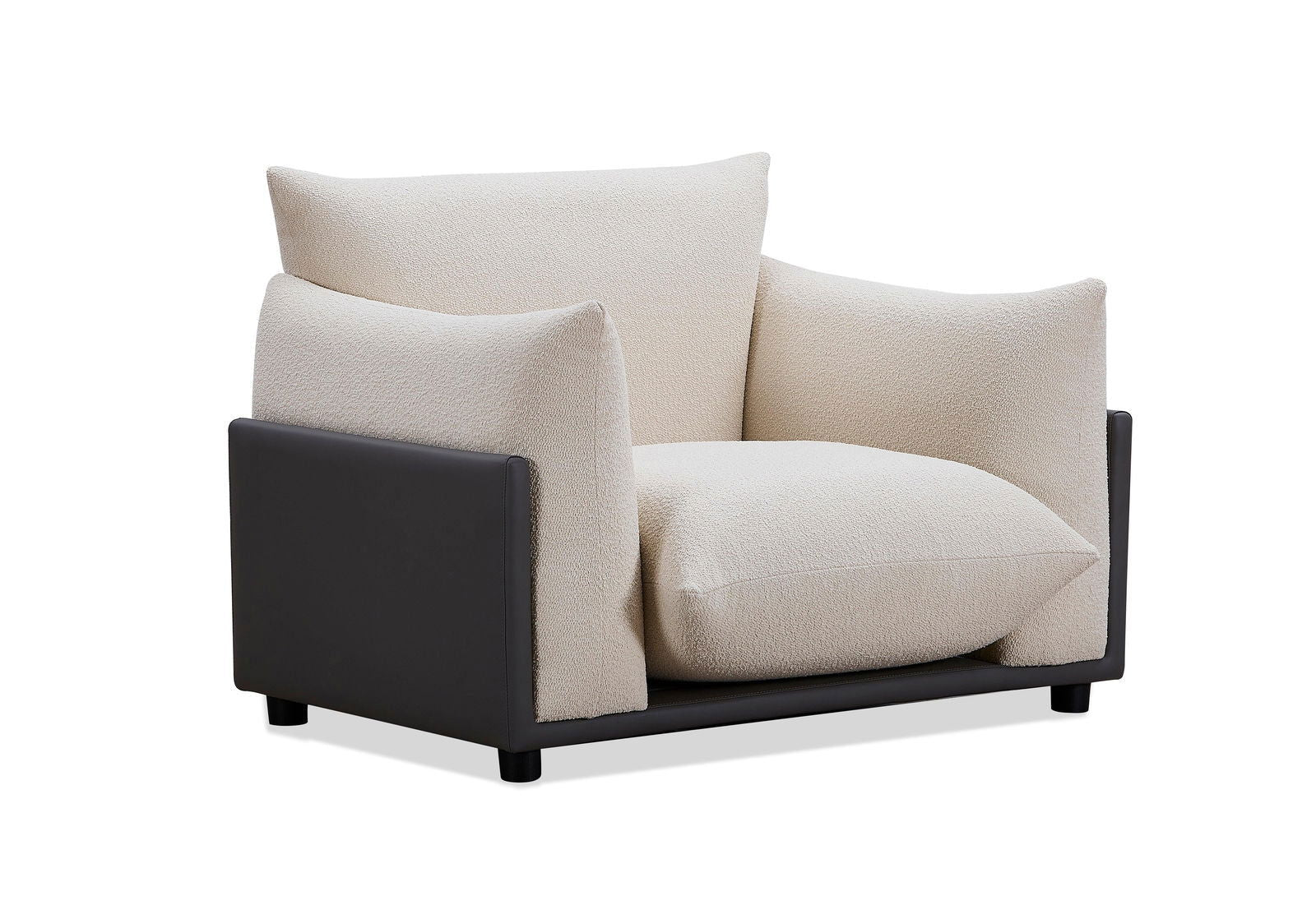 The Puff Boucle Occasional Chair - Natural White BUBULAND HOME