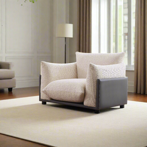 The Puff Boucle Occasional Chair - Natural White BUBULAND HOME