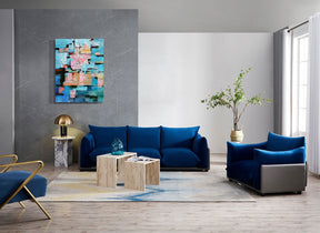 The Puff Velvet Occasional Chair - Blue BUBULAND HOME