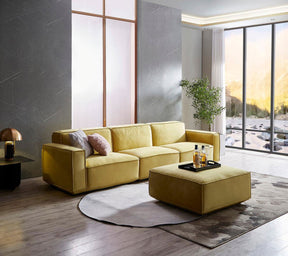 Tofu Modular Velvet Sofa - Mustard Yellow BUBULAND HOME