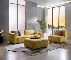 Tofu Modular Velvet Sofa - Mustard Yellow BUBULAND HOME