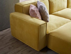 Tofu Modular Velvet Sofa - Mustard Yellow BUBULAND HOME