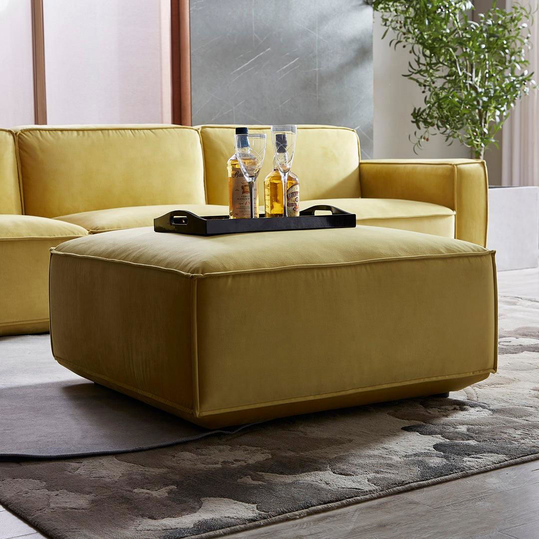 Tofu Modular Velvet Sofa - Mustard Yellow BUBULAND HOME