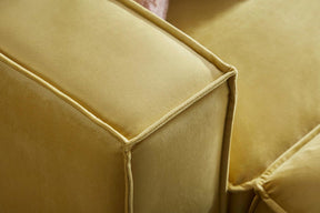 Tofu Modular Velvet Sofa - Mustard Yellow BUBULAND HOME