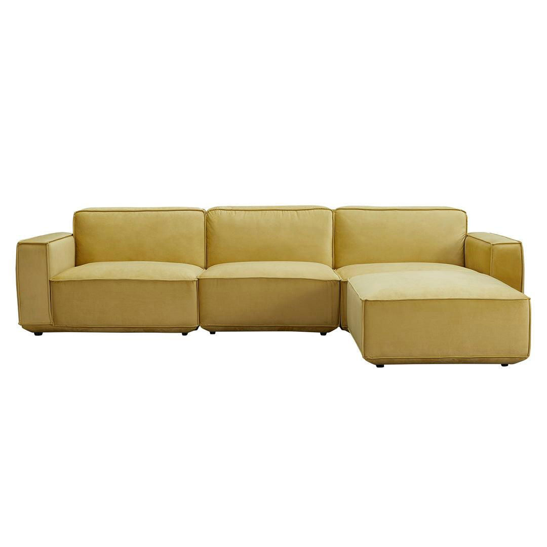 Tofu Modular Velvet Sofa - Mustard Yellow BUBULAND HOME