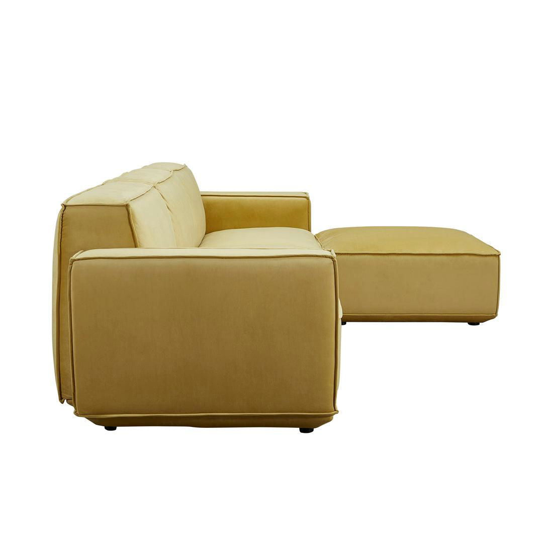Tofu Modular Velvet Sofa - Mustard Yellow BUBULAND HOME