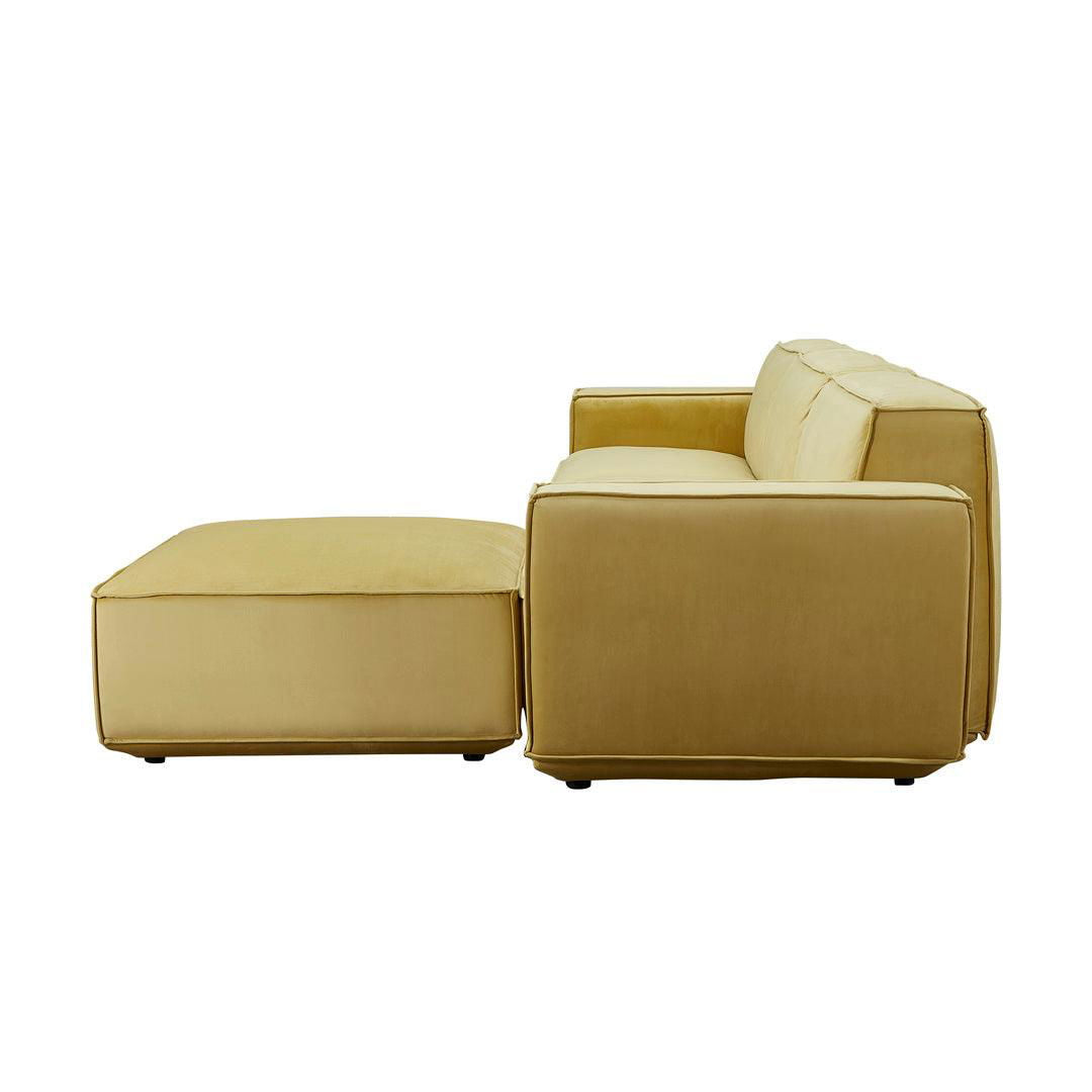 Tofu Modular Velvet Sofa - Mustard Yellow BUBULAND HOME