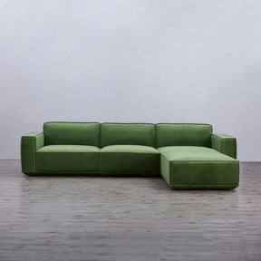 Tofu Modular Velvet Sofa - Olive Green BUBULAND HOME