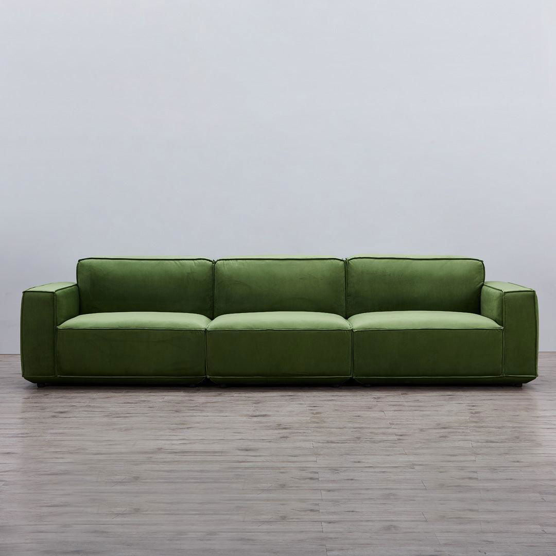 Tofu Modular Velvet Sofa - Olive Green BUBULAND HOME