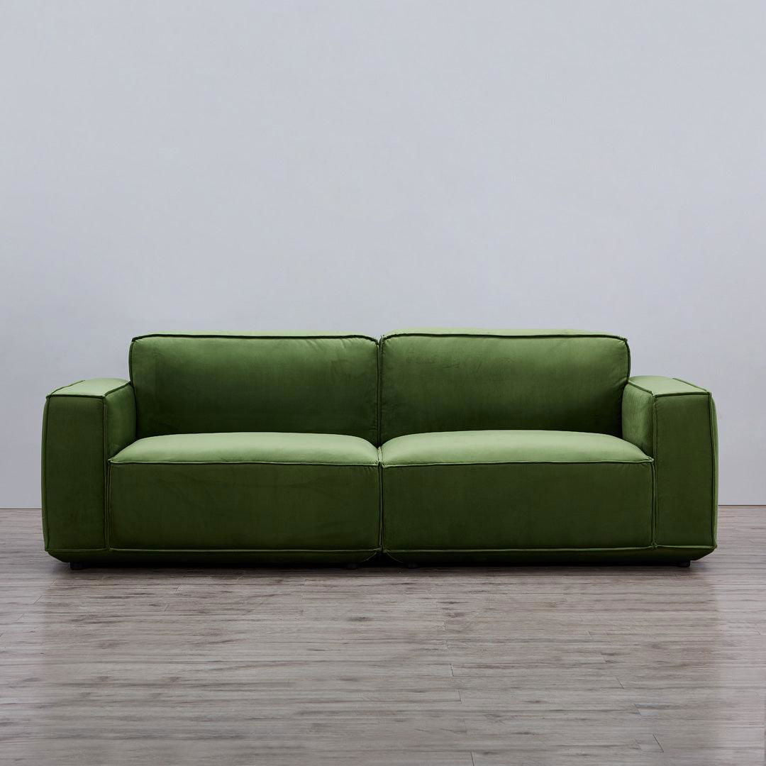 Tofu Modular Velvet Sofa - Olive Green BUBULAND HOME