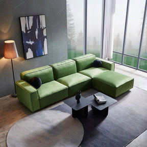 Tofu Modular Velvet Sofa - Olive Green BUBULAND HOME