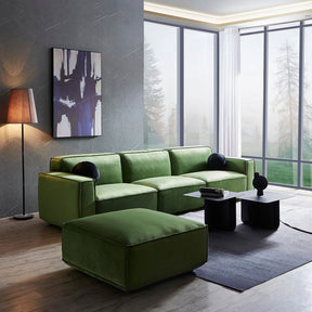 Tofu Modular Velvet Sofa - Olive Green BUBULAND HOME