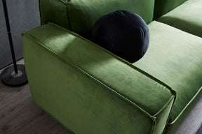 Tofu Modular Velvet Sofa - Olive Green BUBULAND HOME