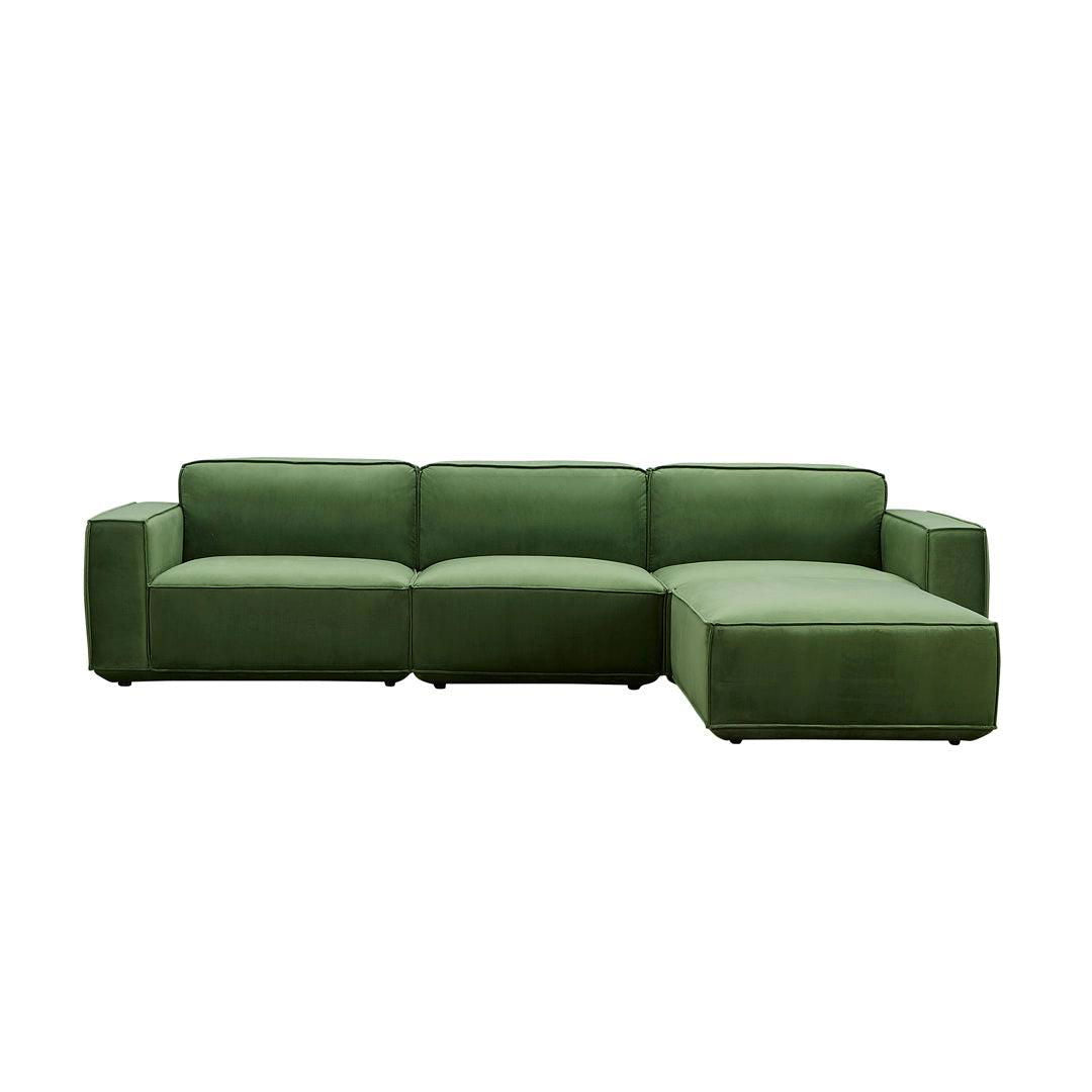 Tofu Modular Velvet Sofa - Olive Green BUBULAND HOME