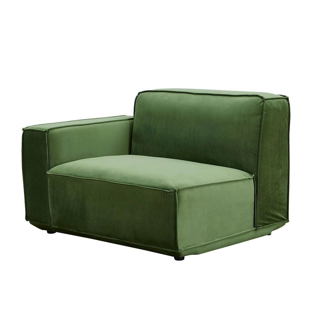 Tofu Modular Velvet Sofa - Olive Green BUBULAND HOME