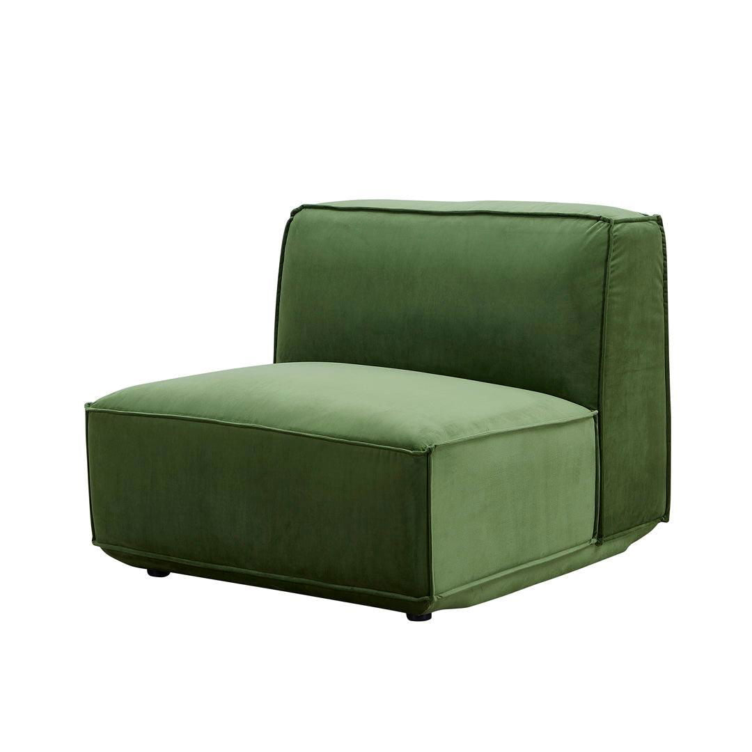 Tofu Modular Velvet Sofa - Olive Green BUBULAND HOME