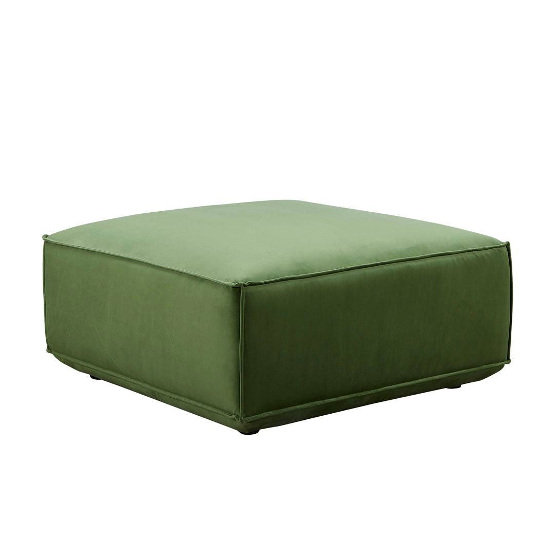 Tofu Modular Velvet Sofa - Olive Green BUBULAND HOME