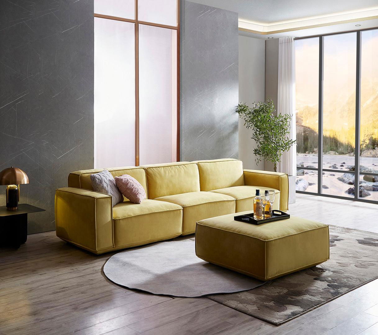 Tofu Velvet Armless Seat - Mustard Yellow BUBULAND HOME
