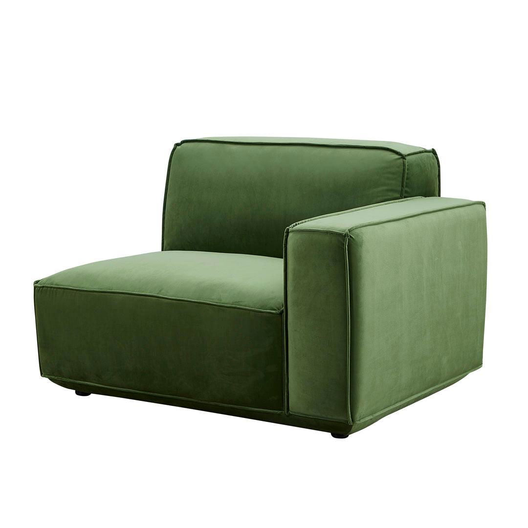 Tofu Velvet Ottoman - Olive Green BUBULAND HOME