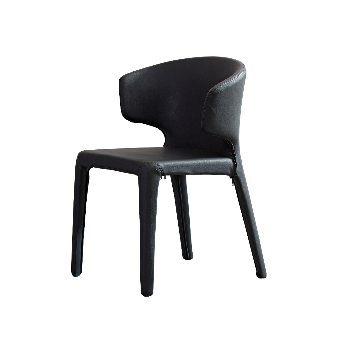 Toorak Dining Chair - Black Faux Leather BUBULAND HOME