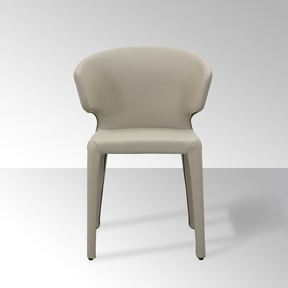 Toorak Dining Chair - Grey Faux Leather - dining chair Grey BUBULAND HOME
