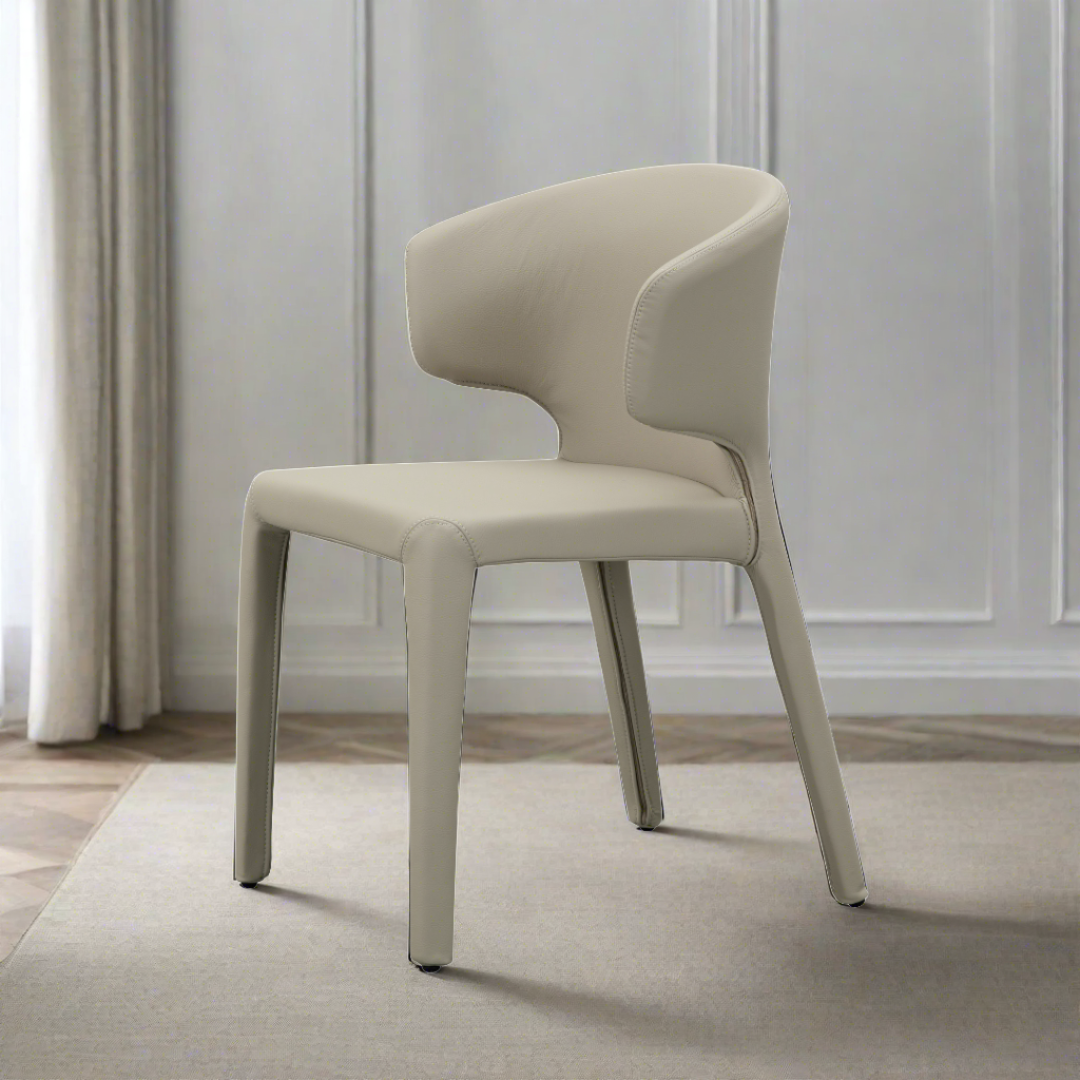Toorak Dining Chair - Grey Faux Leather BUBULAND HOME