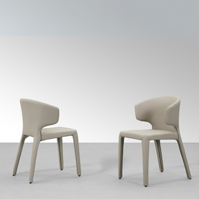 Toorak Dining Chair - Grey Faux Leather - dining chair Grey BUBULAND HOME
