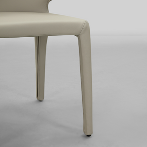 Toorak Dining Chair - Grey Faux Leather - dining chair Grey BUBULAND HOME