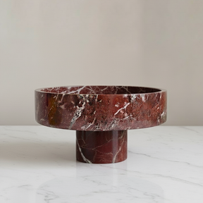 Vera Rosso Fruit Bowl Marble Sculpture
