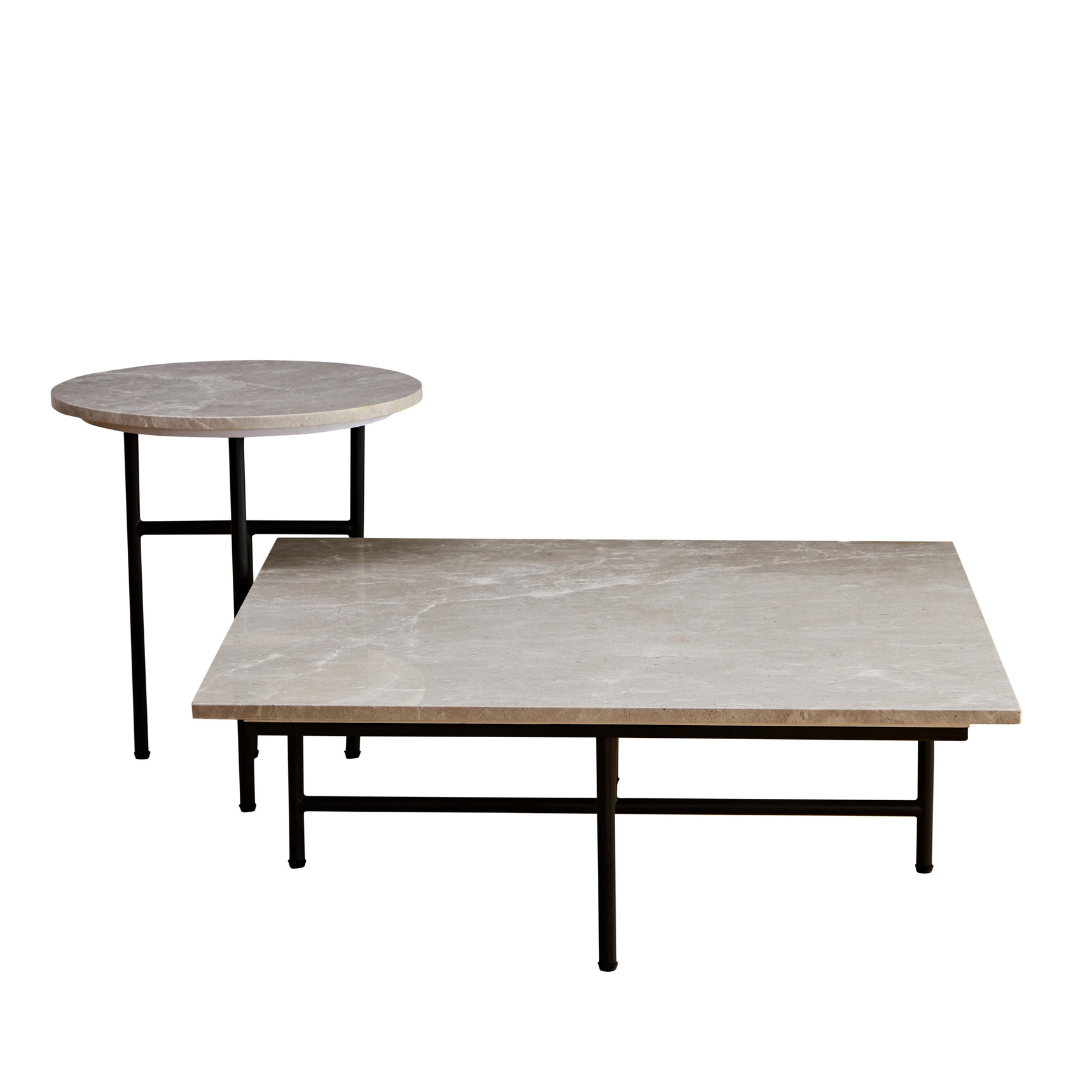 Verona Marble Coffee Table - Fossil Square in White Background