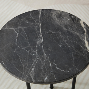 Verona Marble Coffee/Side Table - Charcoal Round - End Tables Default Title BUBULAND HOME