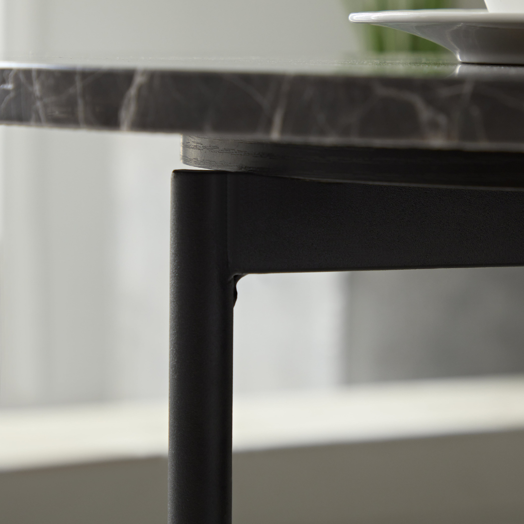 Verona Marble Coffee/Side Table - Charcoal Round - End Tables Default Title BUBULAND HOME