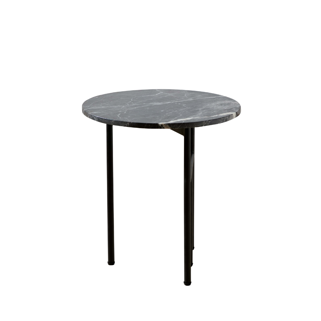 Verona Marble Coffee/Side Table - Charcoal Round - End Tables Default Title BUBULAND HOME