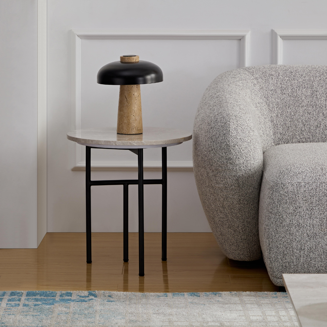 Verona Marble Coffee/Side Table - Fossil Round BUBULAND HOME