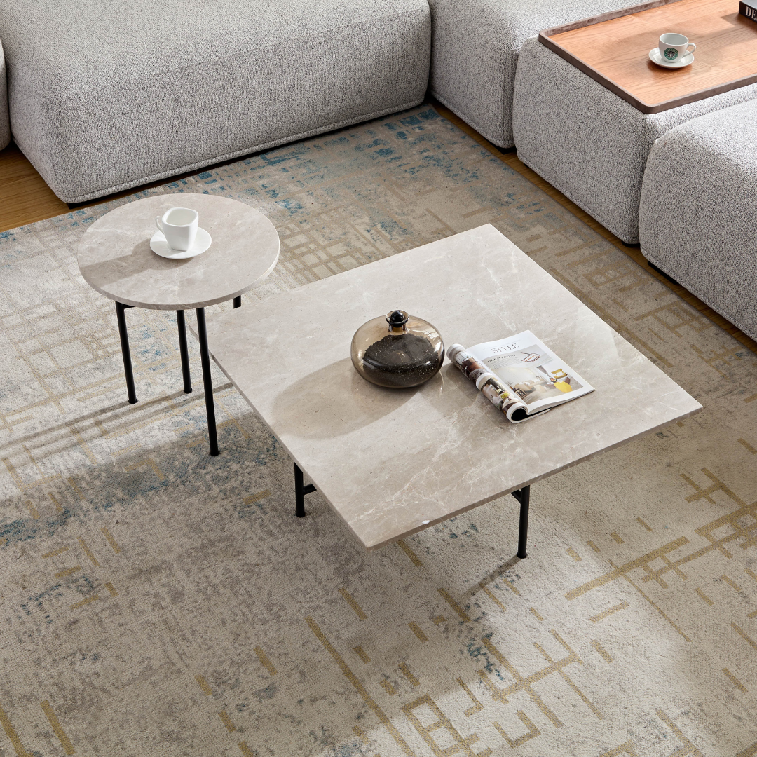 Verona Marble Coffee Table - Fossil Square BUBULAND HOME