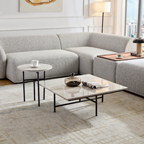 Verona Marble Coffee Table - Fossil Square BUBULAND HOME