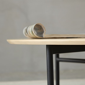 Verona Timber Coffee Table - Oak White Wash Round BUBULAND HOME