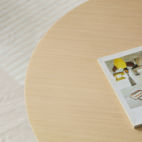 Verona Timber Coffee Table - Oak White Wash Round BUBULAND HOME