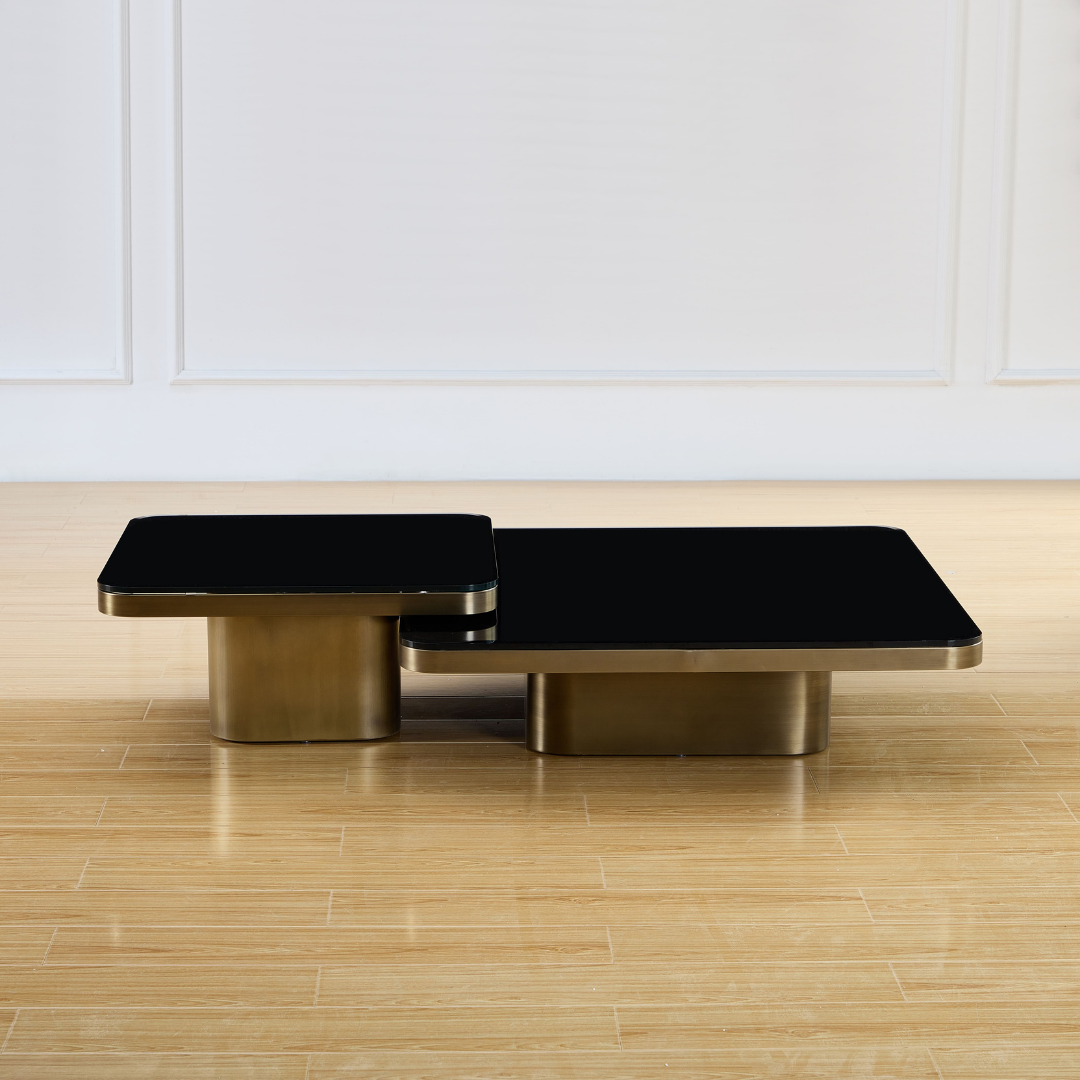 Vito Glass & Brass Coffee Table BUBULAND HOME