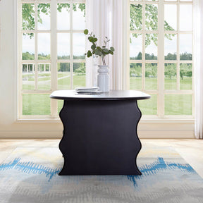 Wave Hardwood Oval Dining Table - Black BUBULAND HOME