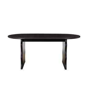 Wave Hardwood Oval Dining Table - Black BUBULAND HOME