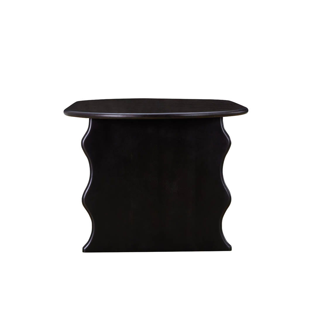 Wave Hardwood Oval Dining Table - Black BUBULAND HOME