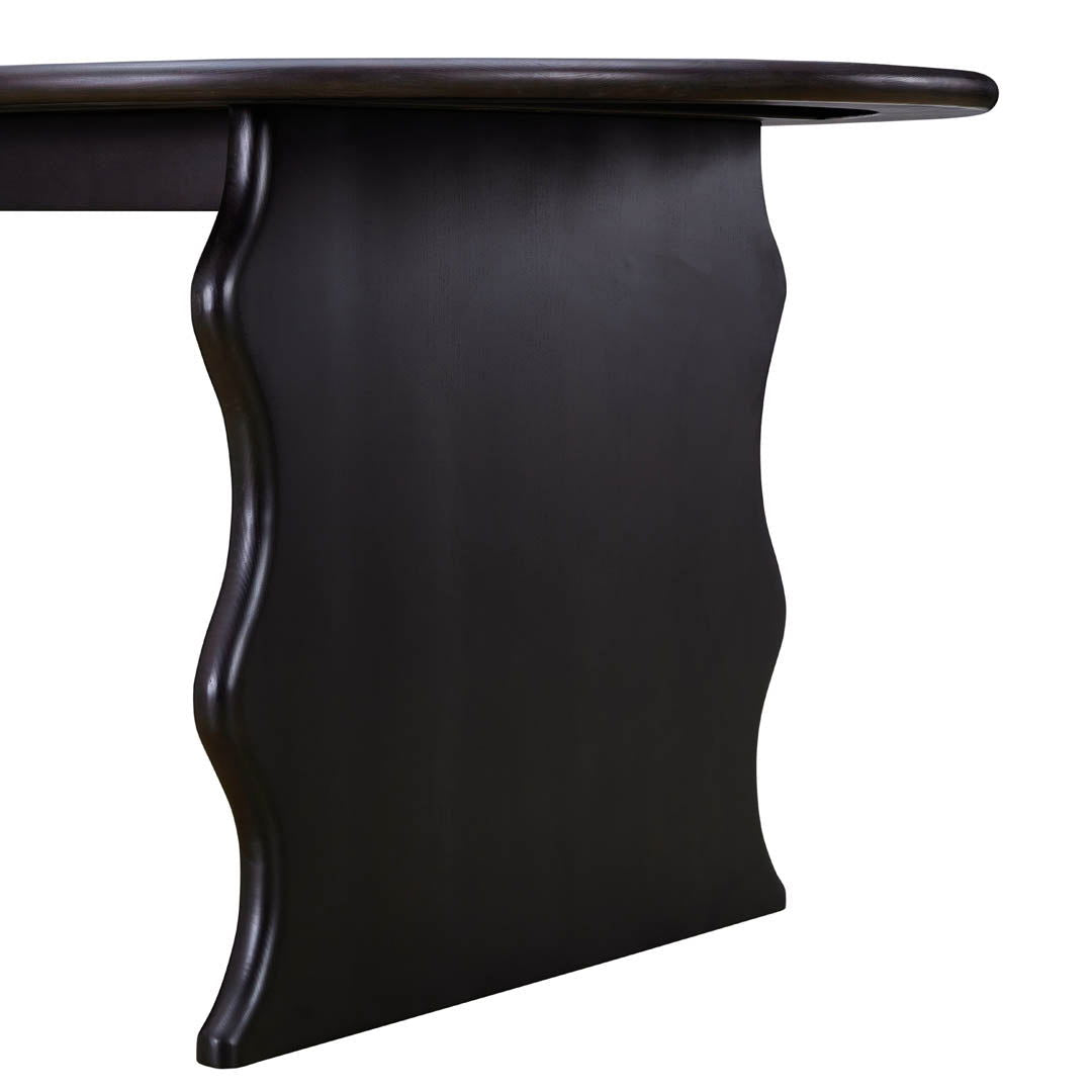 Wave Hardwood Oval Dining Table - Black BUBULAND HOME