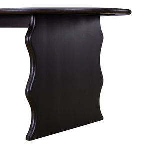 Wave Hardwood Oval Dining Table - Black BUBULAND HOME