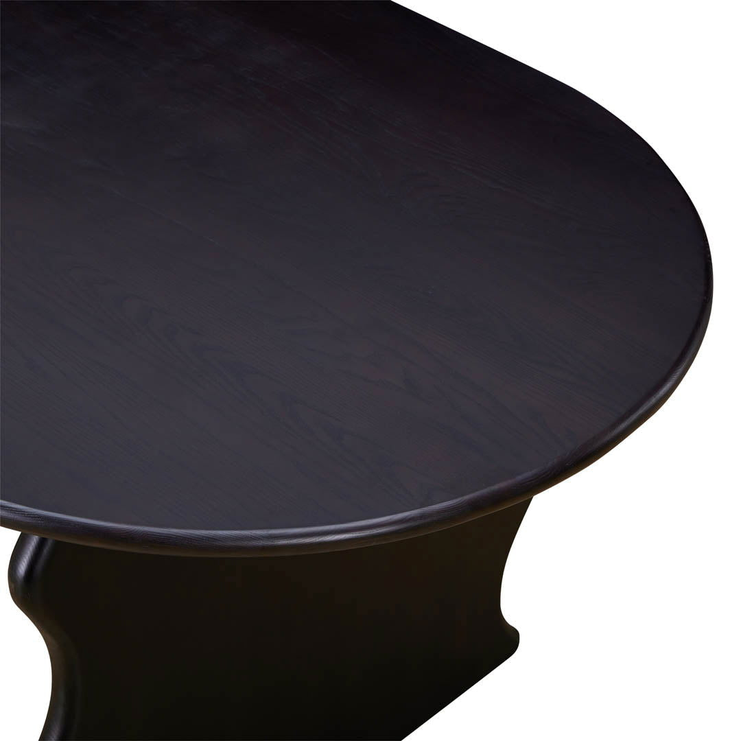Wave Hardwood Oval Dining Table - Black BUBULAND HOME