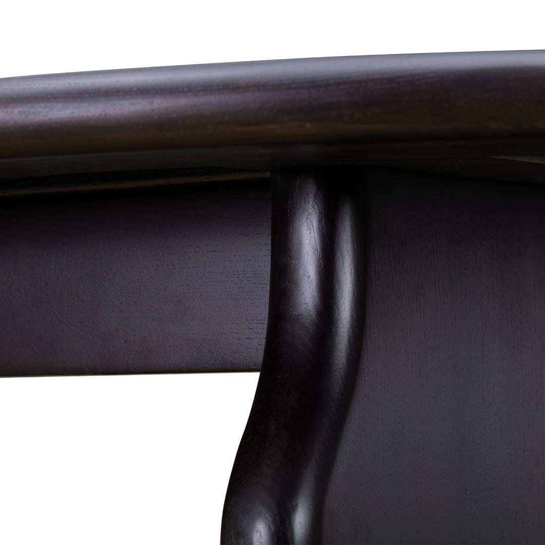 Wave Hardwood Oval Dining Table - Black BUBULAND HOME