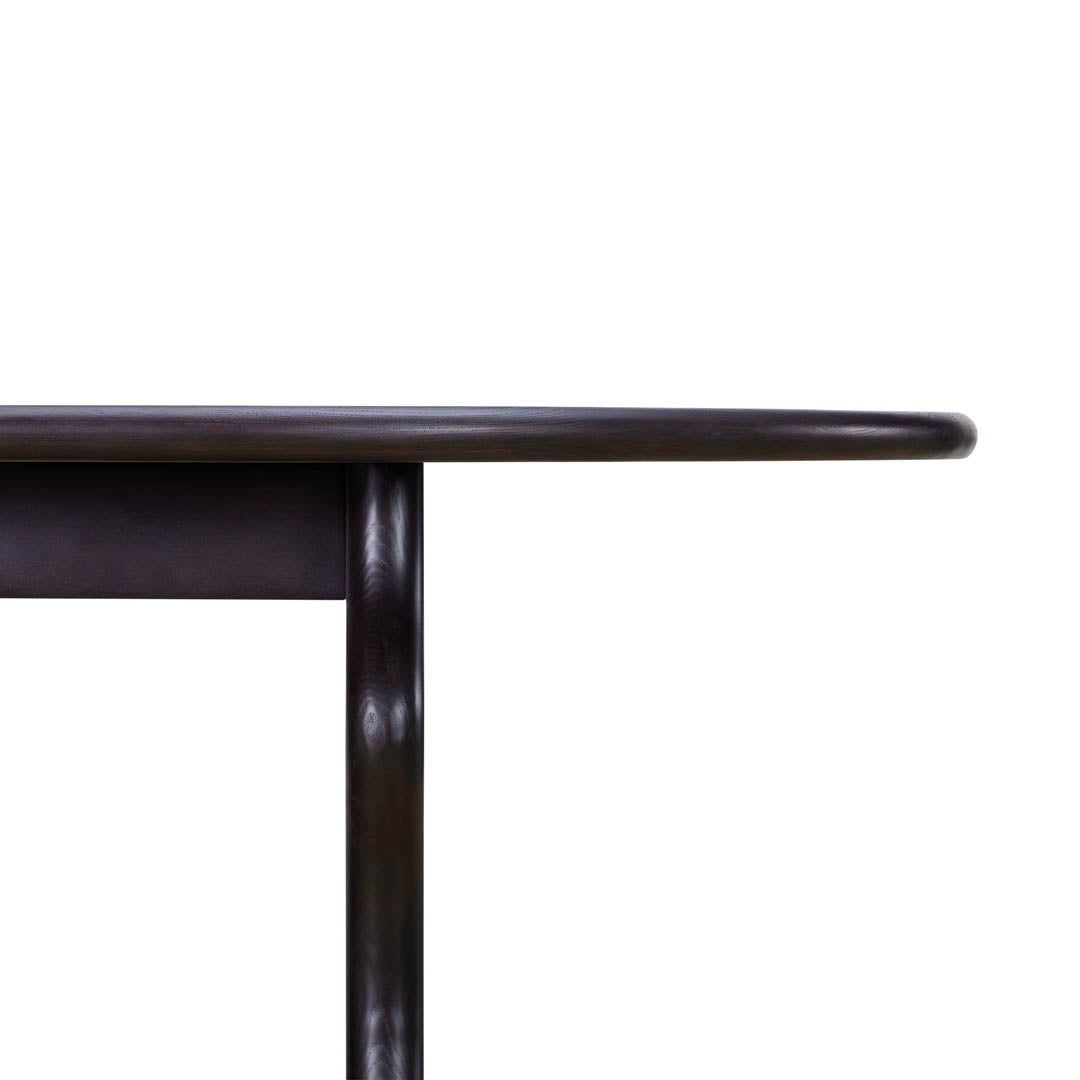 Wave Hardwood Oval Dining Table - Black BUBULAND HOME