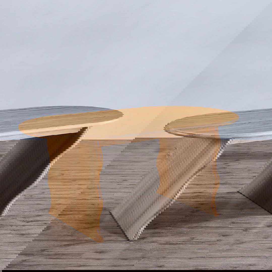 Wave Hardwood Oval Dining Table - Natural BUBULAND HOME