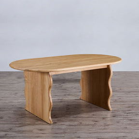 Wave Hardwood Oval Dining Table - Natural BUBULAND HOME